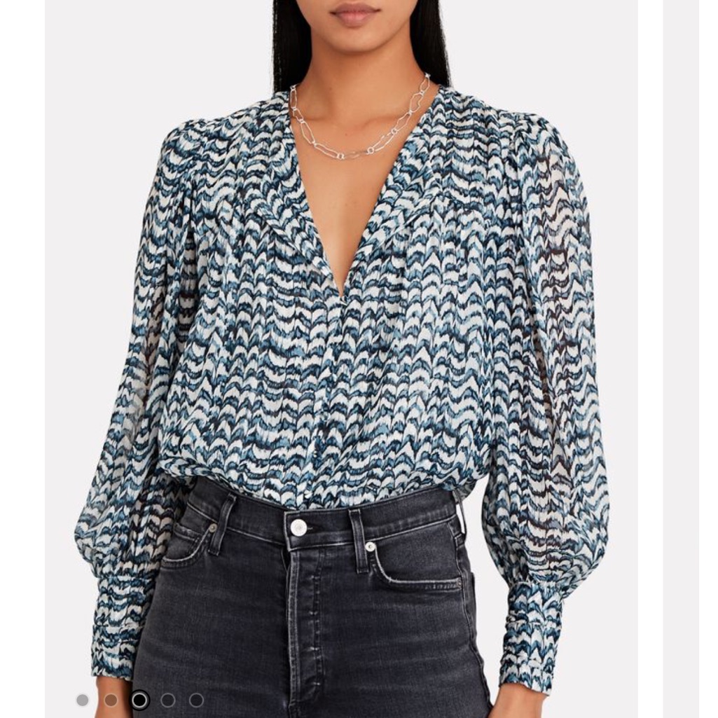 Nwot Intermix Yasmin Printed Silk Blouse - S
